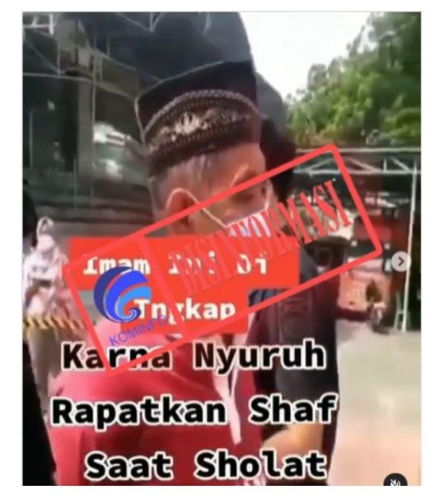 [DISINFORMASI] Imam Sholat Ditangkap Usai Menyuruh Warga Merapatkan Shaf saat Salat